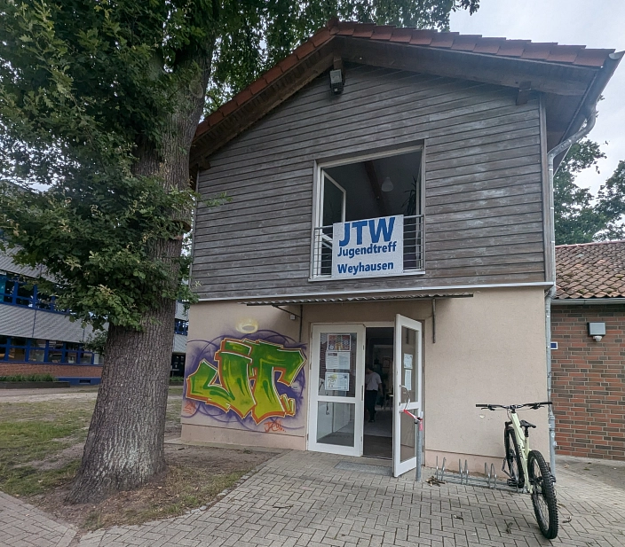 Jugendtreff von außen (2024) Unser Jugendtreff in der Neuen Straße © Samtgemeinde Boldecker Land