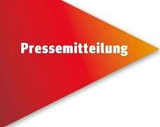 Logo Pressemitteilung der IG Metall Roter und orangefarbener Pfeil mit dem weißen Schriftzug „Pressemitteilung“.